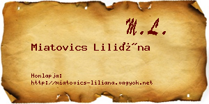 Miatovics Liliána névjegykártya